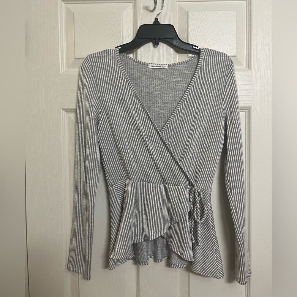 CAUTION TO THE WIND Wrap Shirt